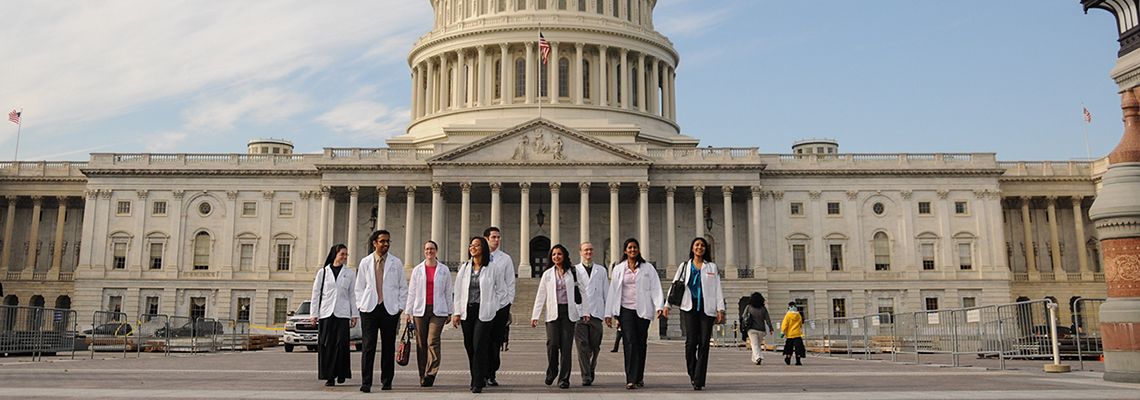 Medical Student in front of Capitol Building